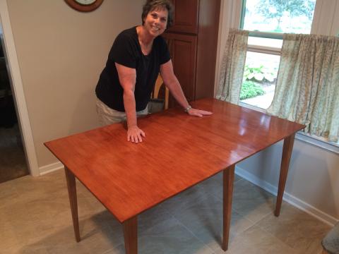 mom and kitchen table