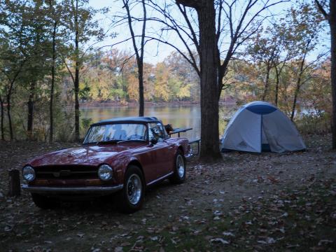 TR6 at the camp site