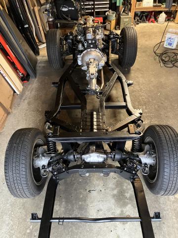 frame with rear suspension reassembled