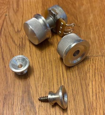 aluminum knobs and strap buttons