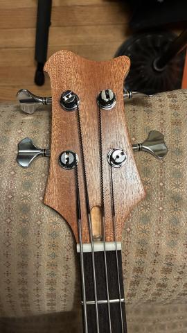 closeup of headstock with tuners installed