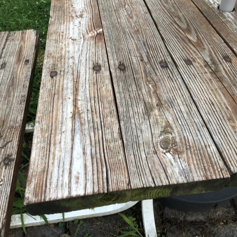 picnic table wood before
